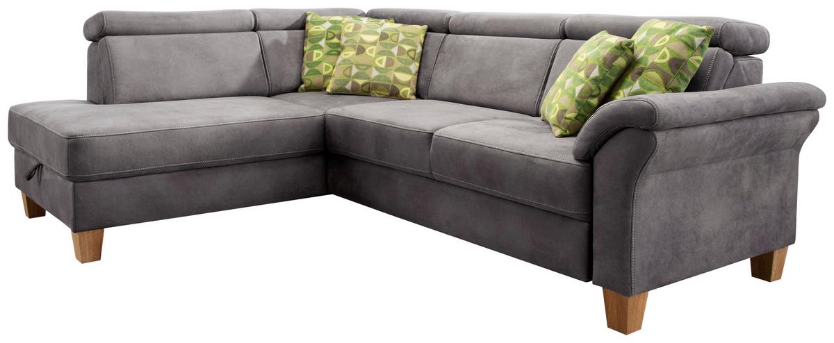 Ecksofa Arngast anthrazit mit Bettkasten 194x245 cm - Eichefarben/Beige, KONVENTIONELL, Textil (194/245cm) - Sit & More