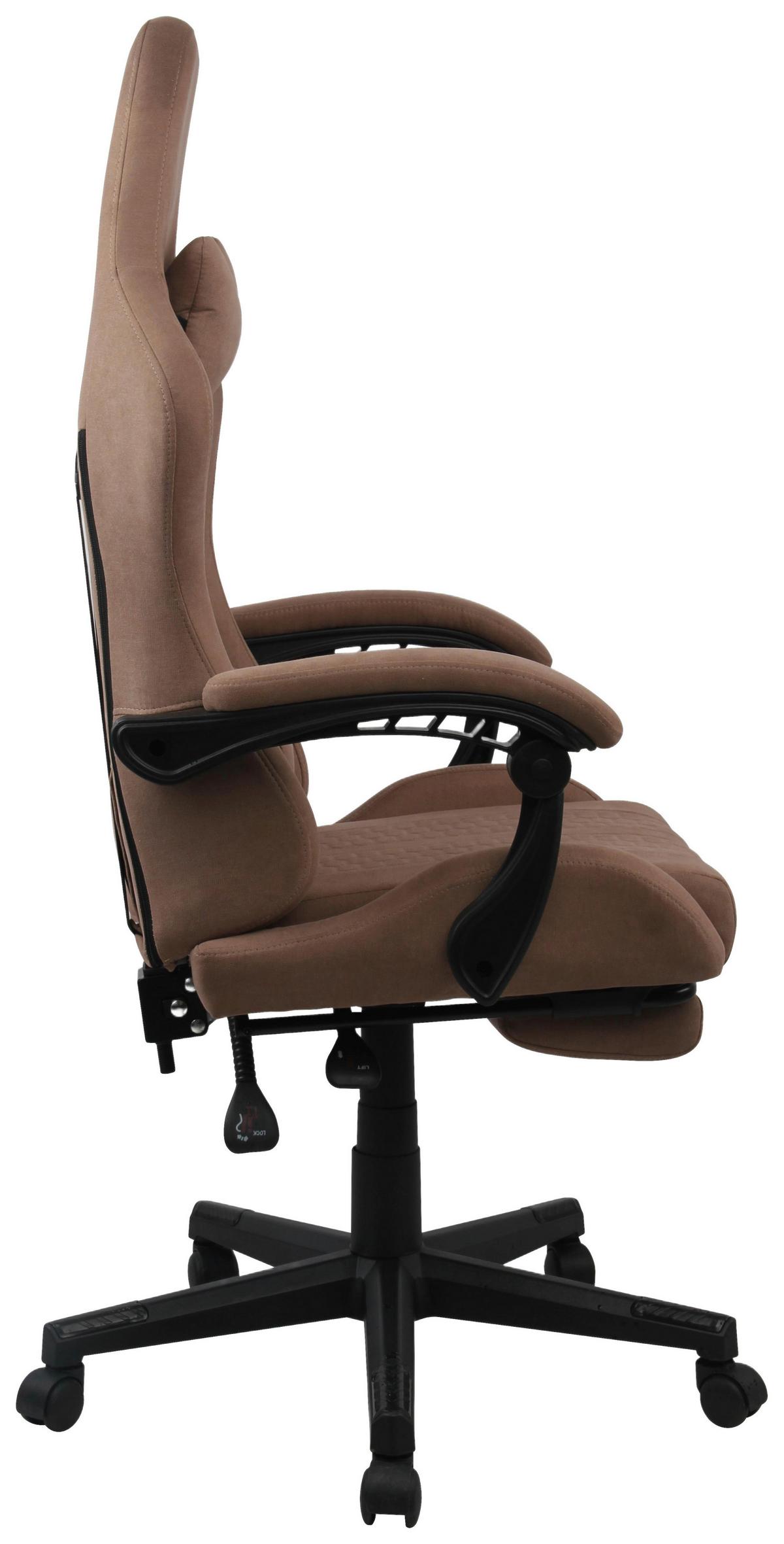 Chefsessel Aron 2 Beige B: 63 cm - Beige/Schwarz, Trend, Kunststoff/Textil (63/114-124/62cm)