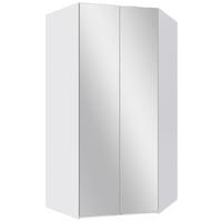 Eckkleiderschrank New York Weiß B: 120 cm - Weiß, MODERN, Glas/Holzwerkstoff (120/236/120cm) - MID.YOU