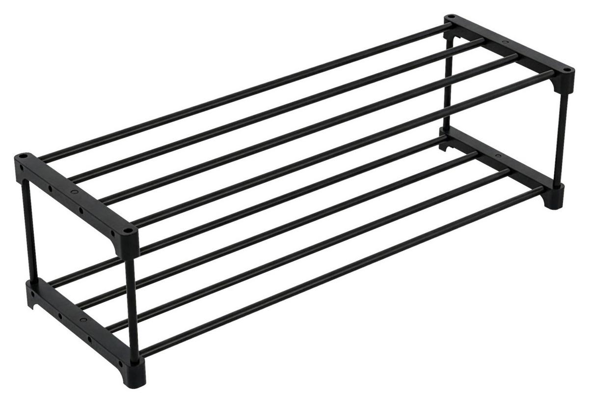 REGÁL NA TOPÁNKY GRANDO -BASED/SB- - čierna, Konventionell, kov/plast (94/194/30cm) - Based