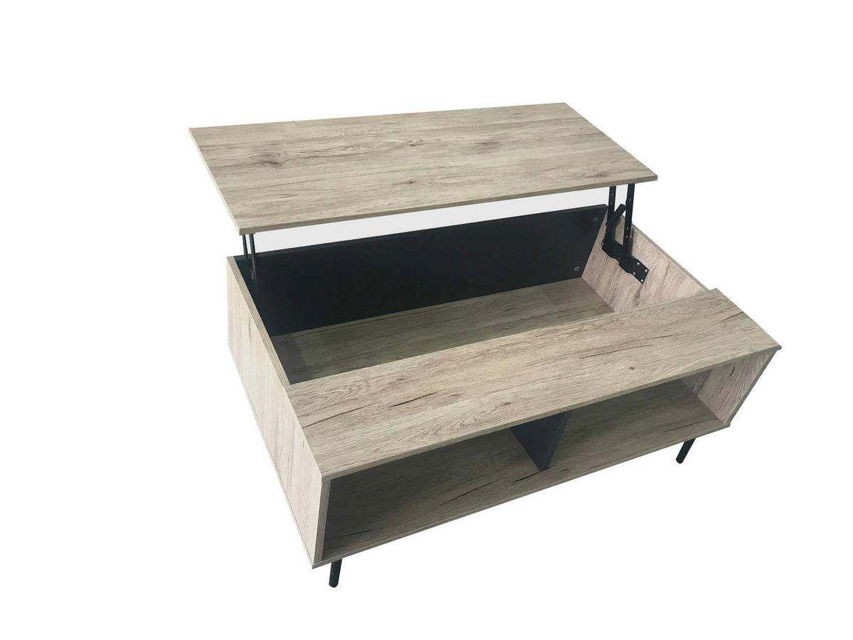 Couchisch Naturfarben B: 58 Cm - Anthrazit/Schwarz, Design, Holzwerkstoff/Metall (100/58/39cm) - Livetastic