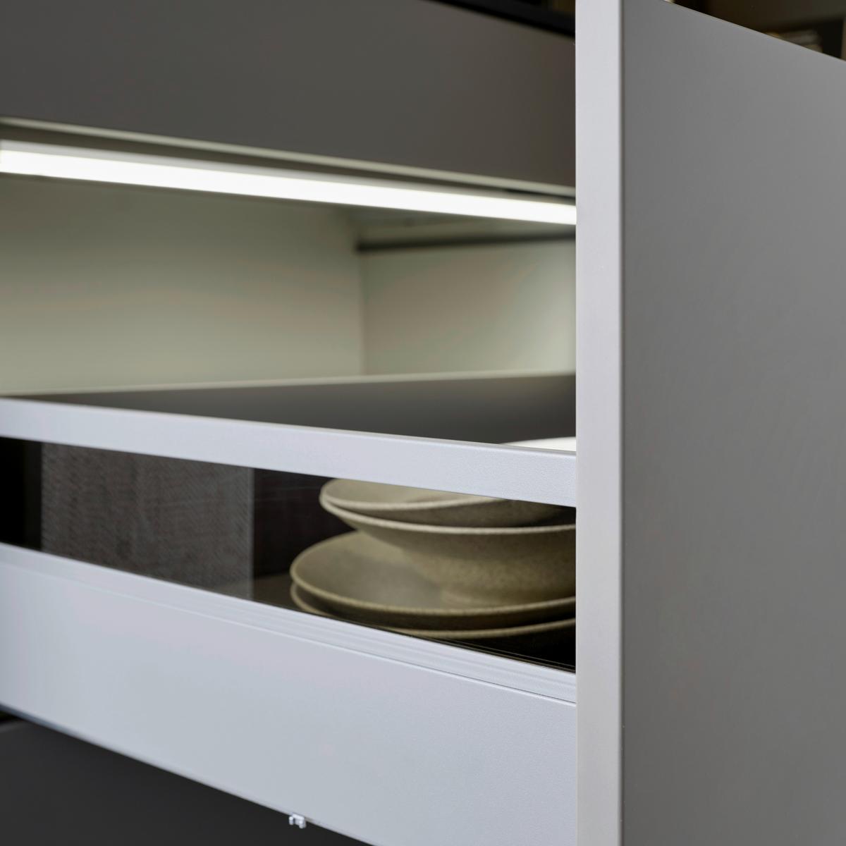 Einbauküche Sofia - Hellbraun/Hellgrau, MODERN, Holzwerkstoff - Vertico