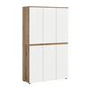 Garderobenschrank Scarpa Weiß/eichefarben B: 105 Cm - Eichefarben/Schwarz, Design, Holzwerkstoff (105/175/37cm) - Livetastic