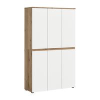 Garderobenschrank Scarpa Weiß/eichefarben B: 105 Cm - Eichefarben/Schwarz, Design, Holzwerkstoff (105/175/37cm) - Livetastic