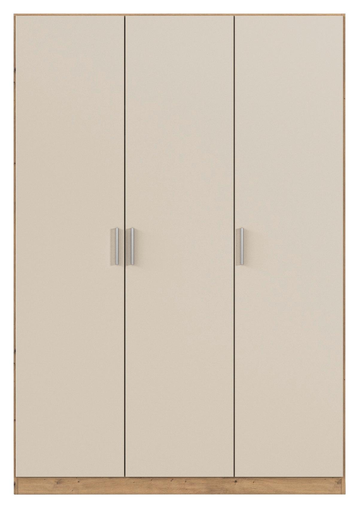 Kleiderschrank Celle Matt Champagner B: 136 cm - Champagner/Eiche Artisan, Trend, Holzwerkstoff (136/197/54cm)