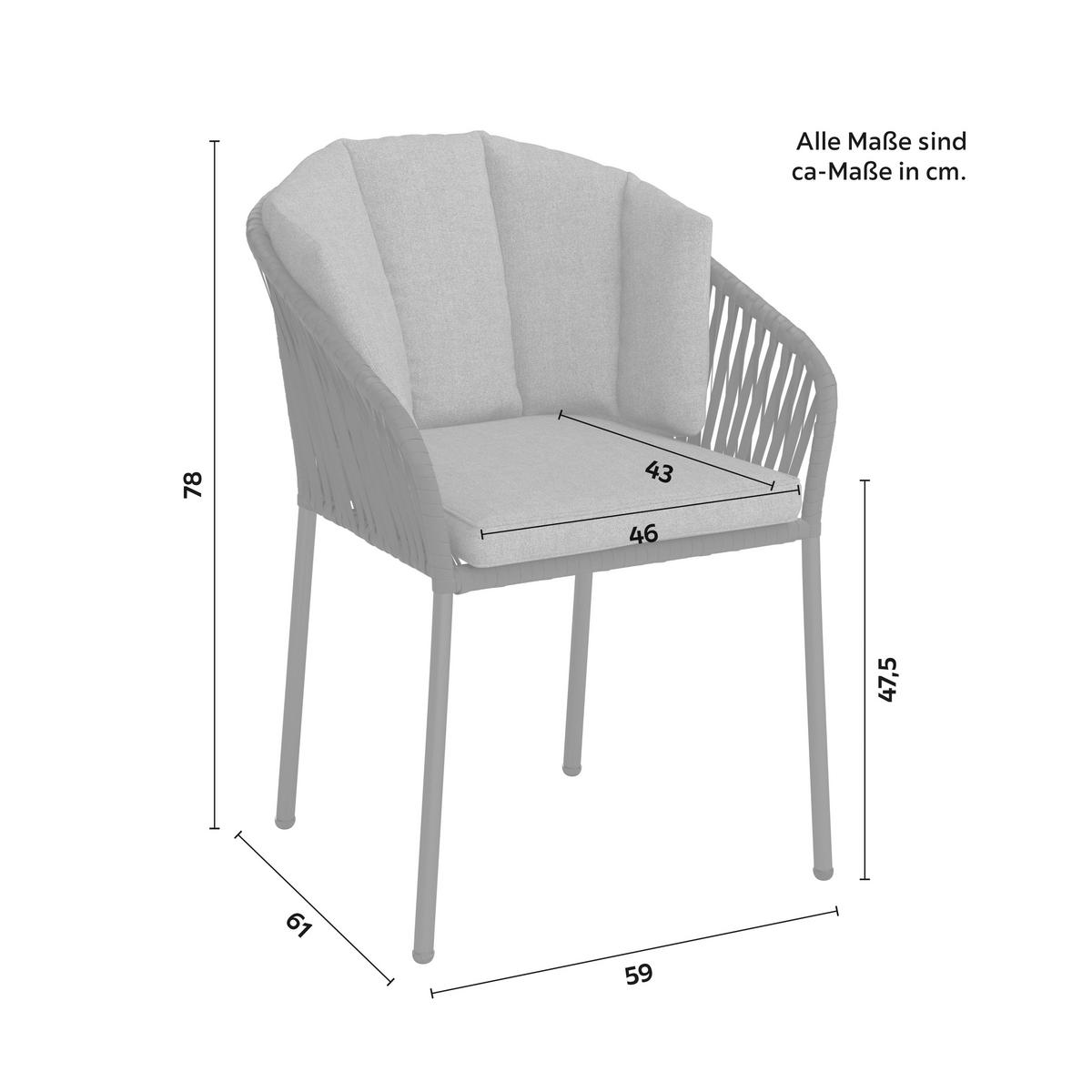 Sada záhradných křesel LEO - tmavě šedá/antracitová, Moderní, kov (59/78/61cm) - Bessagi Garden