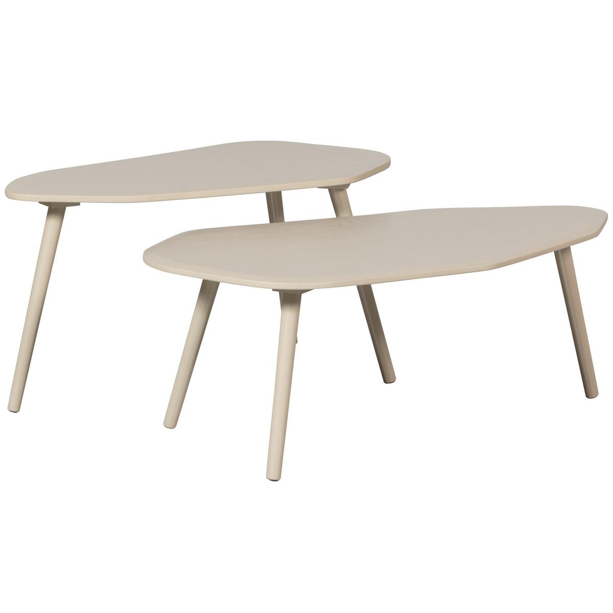 Beistelltischset 2-Teilig Sandfarben - Sandfarben, Design, Holzwerkstoff - Livetastic