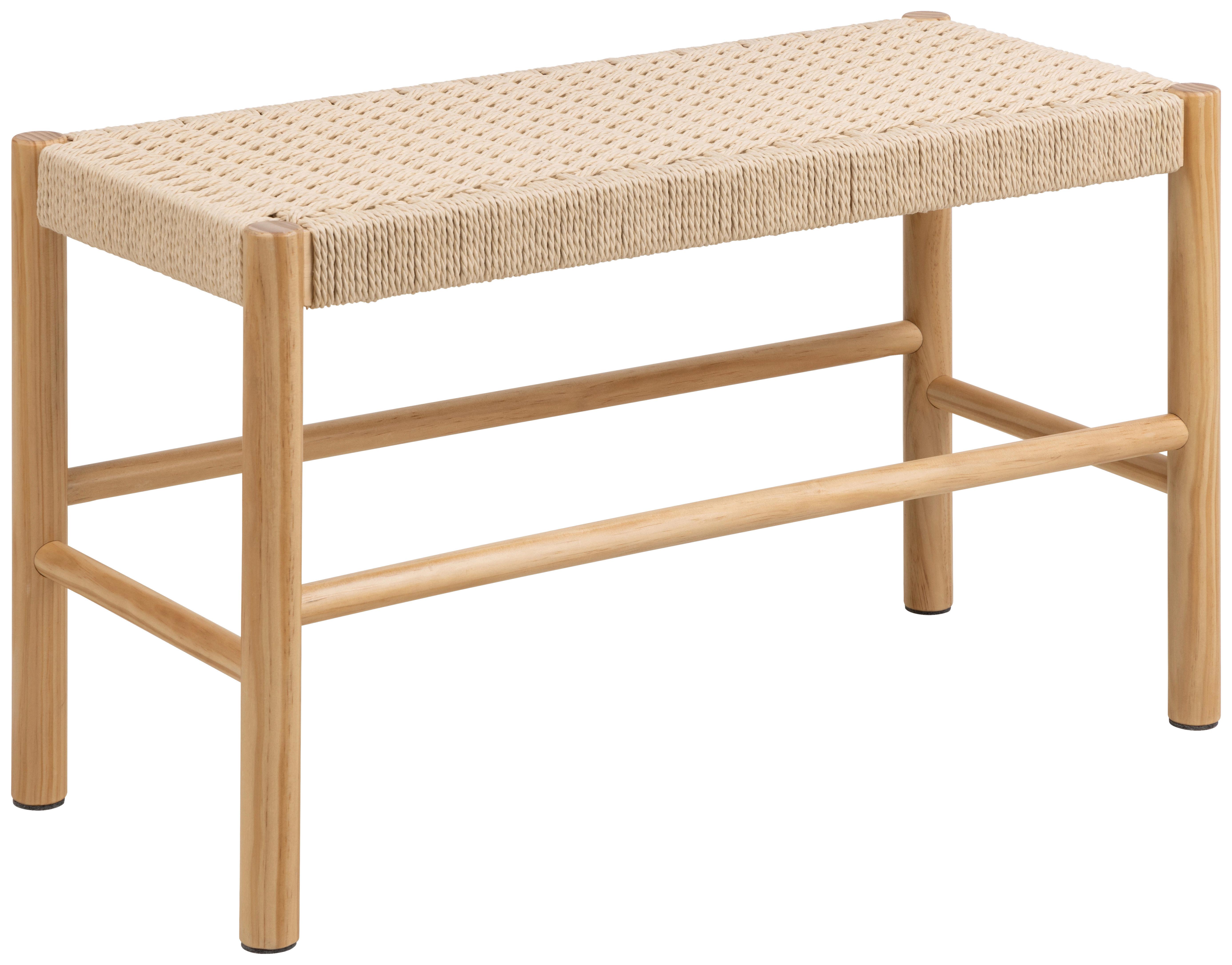 SEDACÍ LAVICE ALVIN - barvy borovice/přírodní barvy, Trend, dřevo/textil (80/45/35cm)