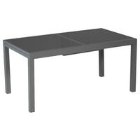 Gartentisch Ausziehtisch 150 (210) X 90 cm - Graphitfarben, MODERN, Glas/Metall (160/90/75,5cm) - Gardenson