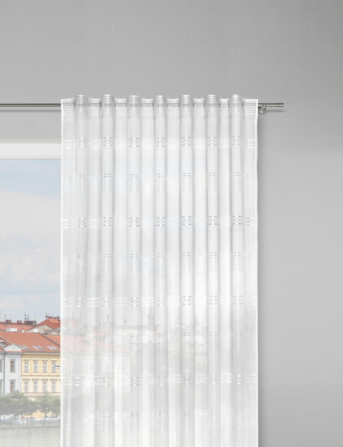 HOTOVÝ ZÁVES Louis, 140/245 cm - biela, Konventionell, textil (140/245cm) - Modern Living
