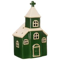 Dekohaus Josef - Weiß/Grün, KONVENTIONELL, Keramik (12,3/9,4/22,3cm) - Luca Bessoni