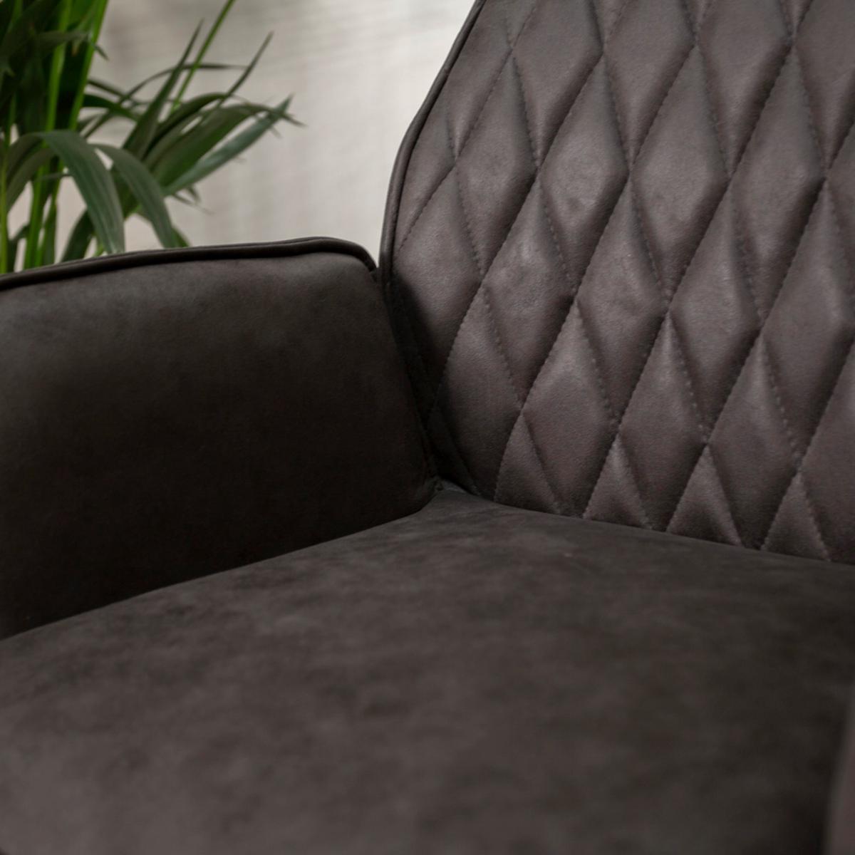 Drehstuhl Knox - Anthrazit/Schwarz, KONVENTIONELL, Textil/Metall (57/87/52cm) - MID.YOU