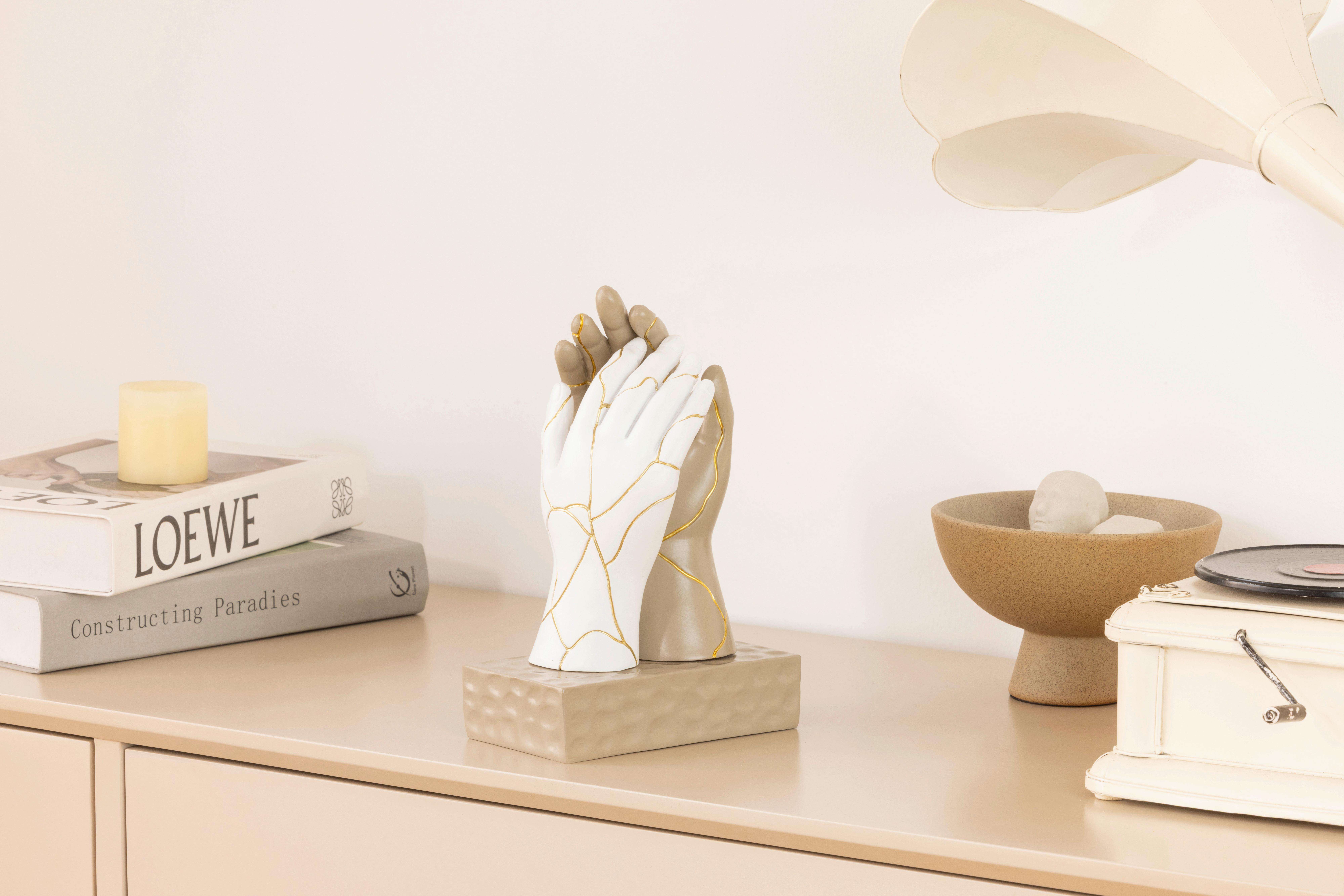 Skulptur Erwin - Weiß/Grau, KONVENTIONELL, Kunststoff (14,5/10/22cm) - Luca Bessoni