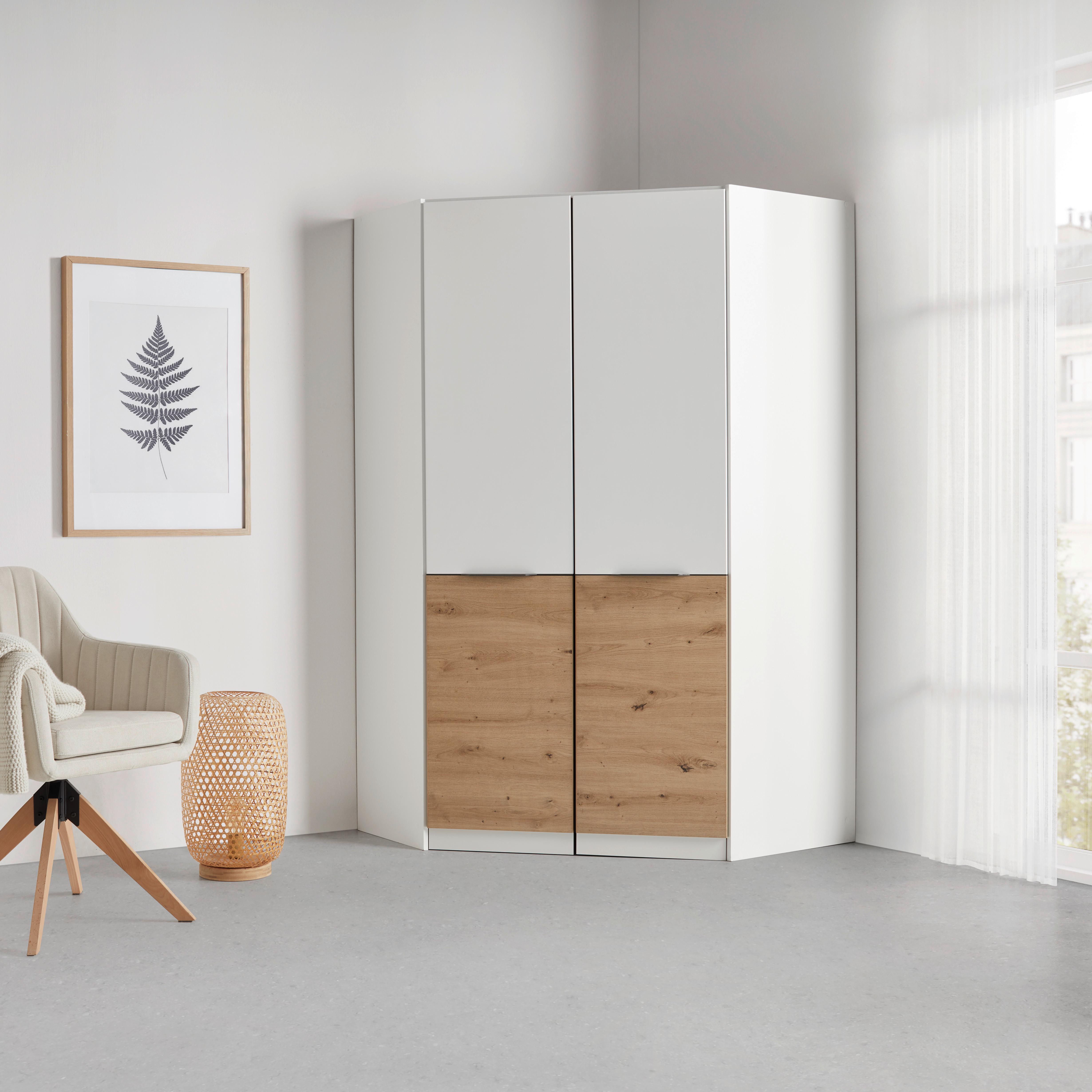 PRŮCHOZÍ ROHOVÁ SKŘÍŇ MAX-EXTRA - bílá/šedá, Konvenční, kompozitní dřevo/plast (117/197/117cm)