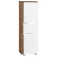 Midischrank Bad Varese B: 40 cm Weiß/Wotaneiche Dekor - Eiche Wotan/Weiß, MODERN, Holzwerkstoff (40/130/35cm) - Held