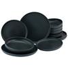Tafelservice Uno Keramik 4Personen Geschirr Set Schwarz - Schwarz, Design, Keramik (36,5/36,5/34,5cm) - Creatable