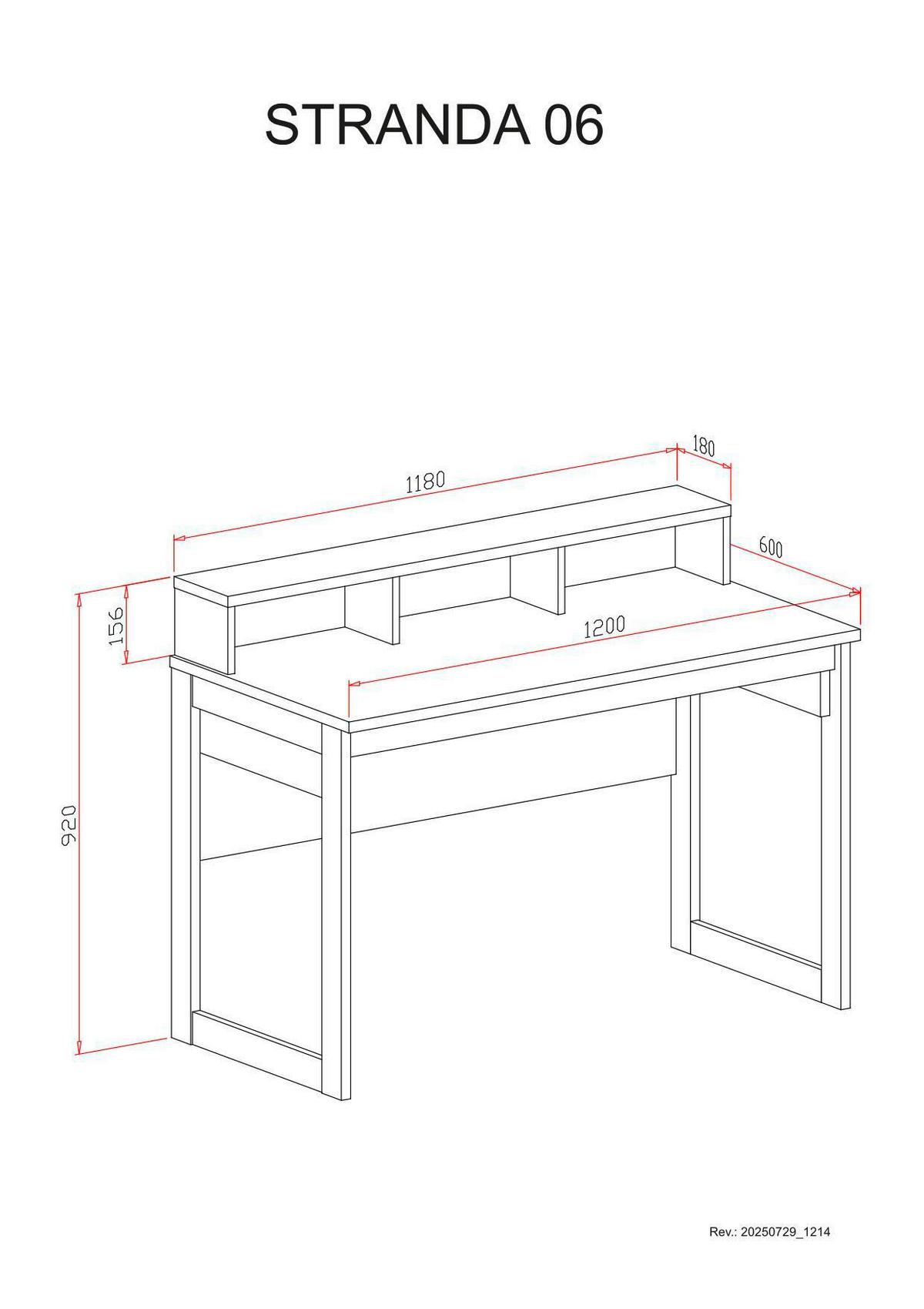 Schreibtisch Stranda Weß/Eiche B: 120cm - Eichefarben/Weiß, Design, Holzwerkstoff (120/91/60cm) - MID.YOU