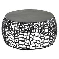 Couchtisch Rund Aluminium Wohnling Schwarz - Schwarz, Design, Metall (66/66/30cm) - MID.YOU