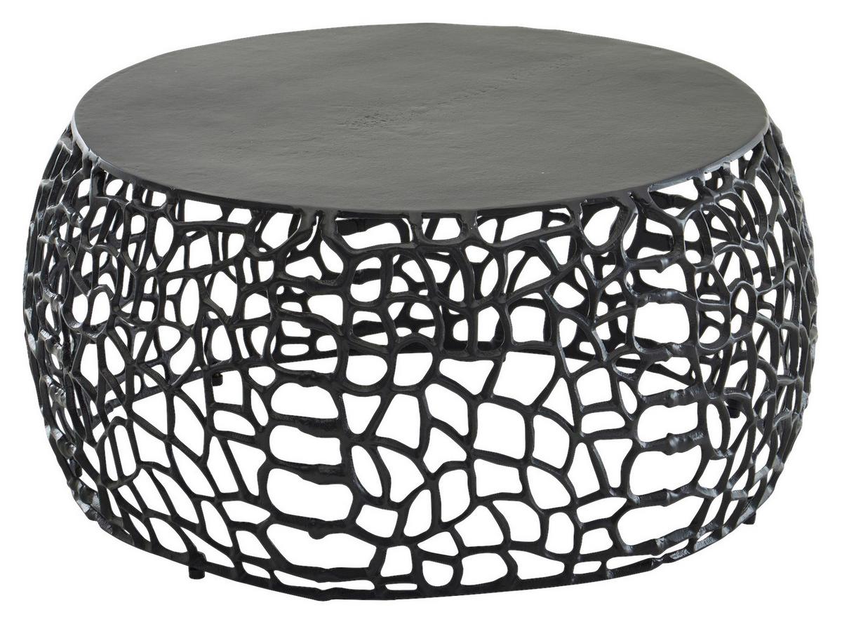 Couchtisch Rund Aluminium Wohnling Schwarz - Schwarz, Design, Metall (66/66/30cm) - MID.YOU