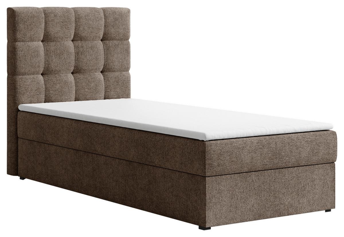 Boxbett Oslo mit Topper 90x200 - Schwarz/Braun, MODERN, Holz/Kunststoff (90/200cm) - Livetastic