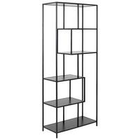 Regal Seaford B 77cm, Schwarz/Eschefarben - Schwarz, Trend, Holzwerkstoff/Metall (77,0/185,0/35,0cm) - MID.YOU
