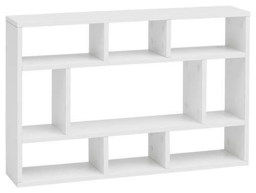 Wandregal B: 75 Cm Weiß Lackiert 9 Fächer