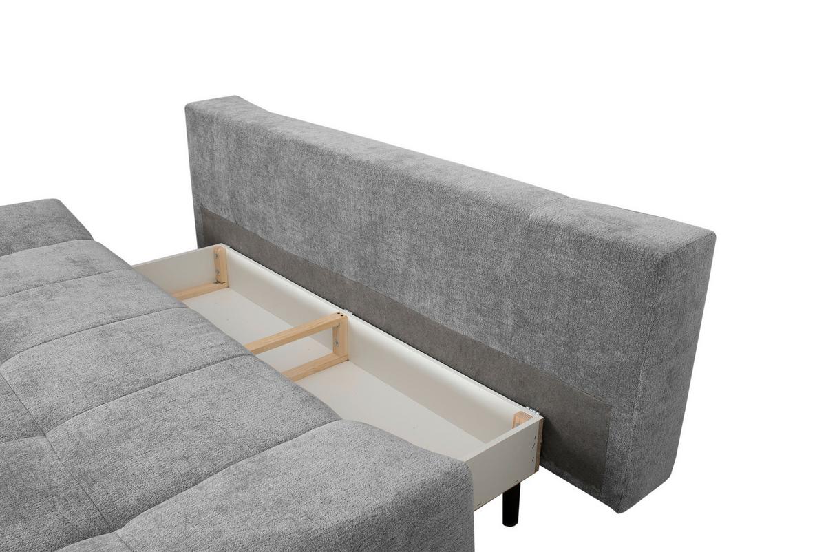 Schlafsofa Malpenza Grazu B: 199 cm - Schwarz/Braun, Trend, Textil (199/91/110cm)