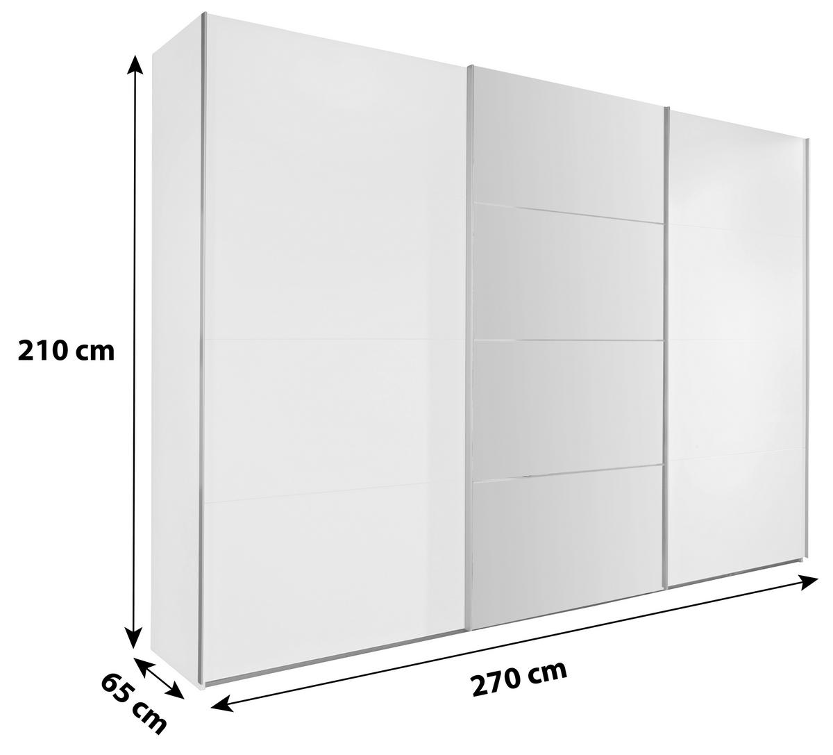 Schwebetürenschrank Mit Spiegel 270cm Erni Eiche Dekor - Eichefarben, Basics, Holzwerkstoff (270/210/65cm) - MID.YOU