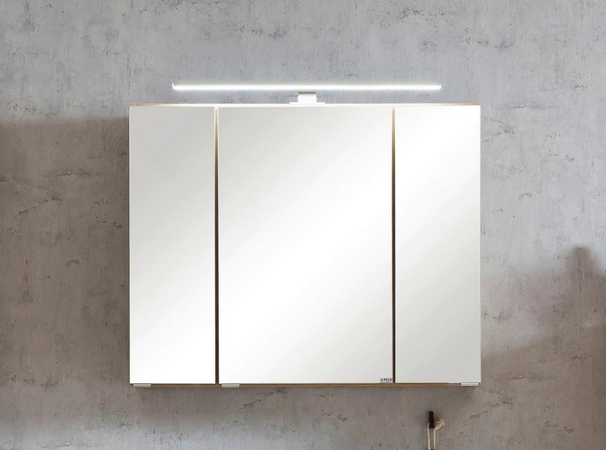 Spiegelschrank Varese B: 80 cm Wotaneiche Dekor - MODERN, Glas/Holzwerkstoff (80/64/20cm) - Held
