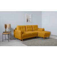 Ecksofa Noret, Gelb S: 223x157 Cm - Gelb/Buchefarben, Design, Textil (223/157cm) - MID.YOU