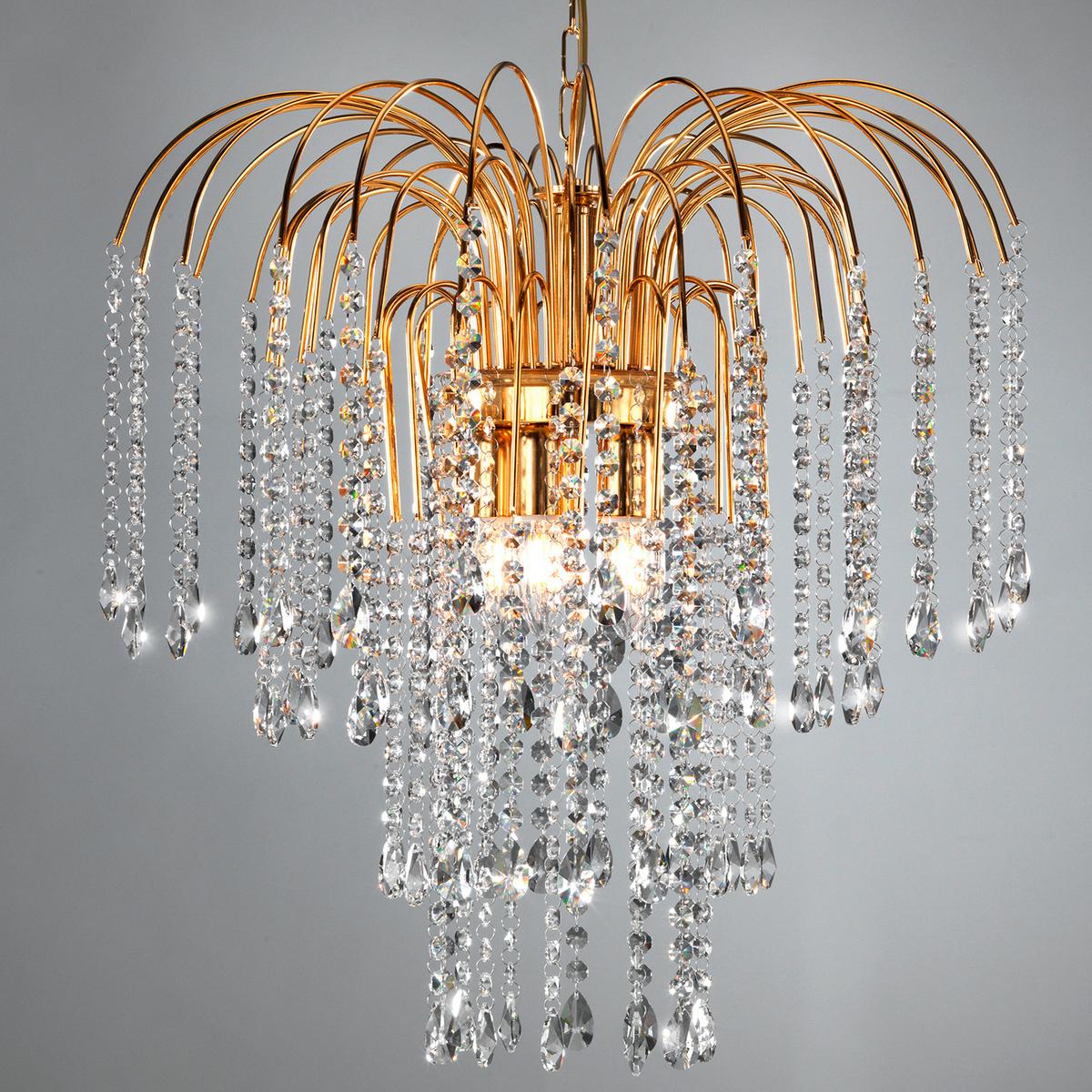 Kristall-hängeleuchte 4698/goro - Goldfarben, KONVENTIONELL, Glas/Metall (50/110cm)