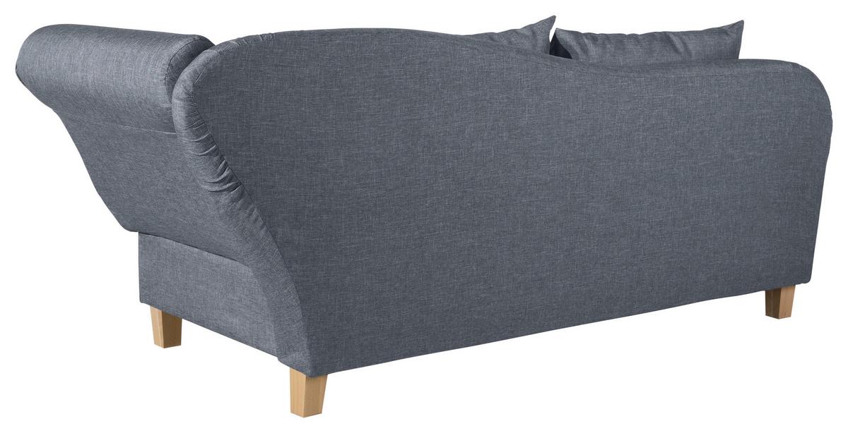 Recamiere Selma Blau Rechts mit Bettkasten+schlaffunktion - Blau/Buchefarben, Design, Textil (190/88/82cm) - Max Winzer