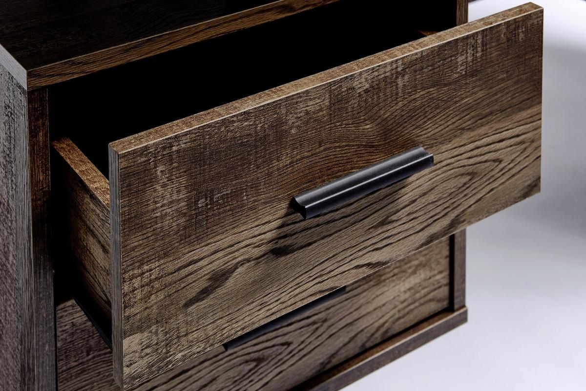 Schreibtisch LxBxH: 152,4x60x76 cm - Eichefarben/Schwarz, Design, Holzwerkstoff/Metall (152,4/60/76cm)
