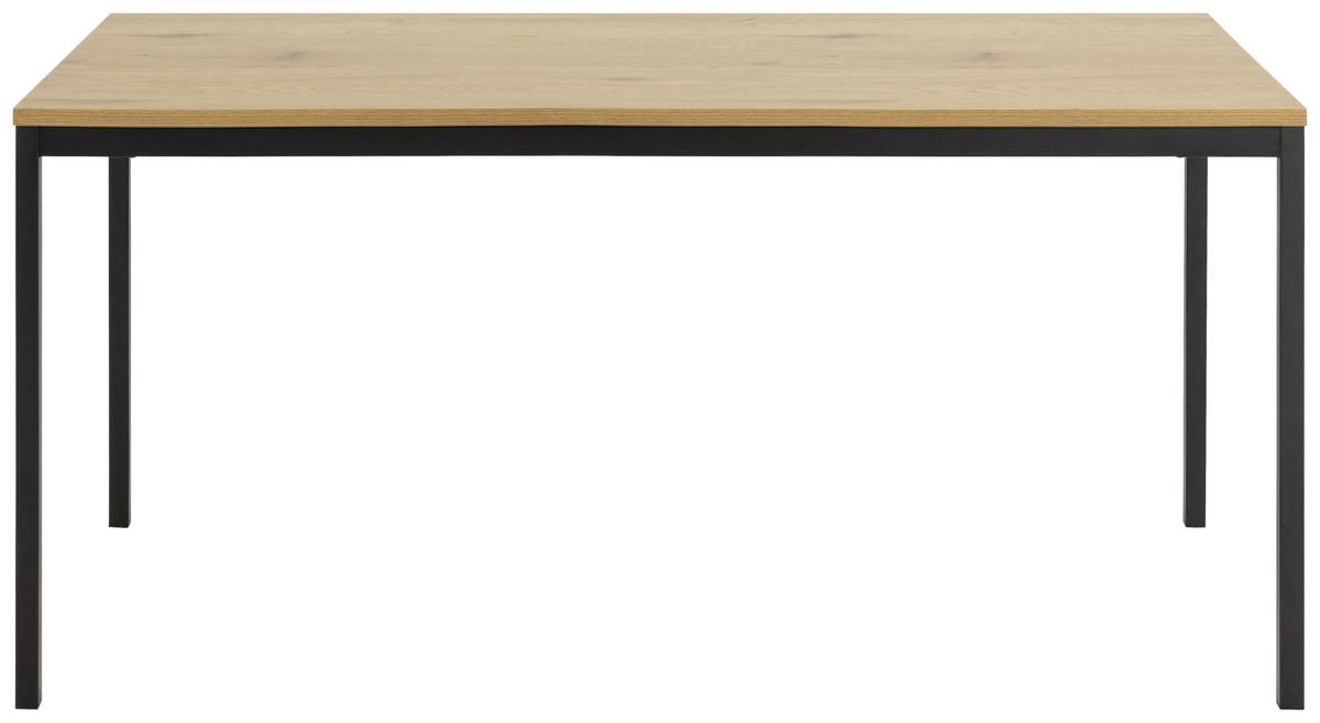 Esstisch Seaford 160x80 Cm Eiche Dekor/schwarz - Eichefarben/Schwarz, KONVENTIONELL, Holzwerkstoff/Metall (160/74/80cm) - MID.YOU