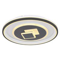 LED-Deckenleuchte Ø 50 cm Mit Stufenschalter + Fernbedienung - Opal/Graphitfarben, Design, Kunststoff/Metall (50/7cm) - Globo