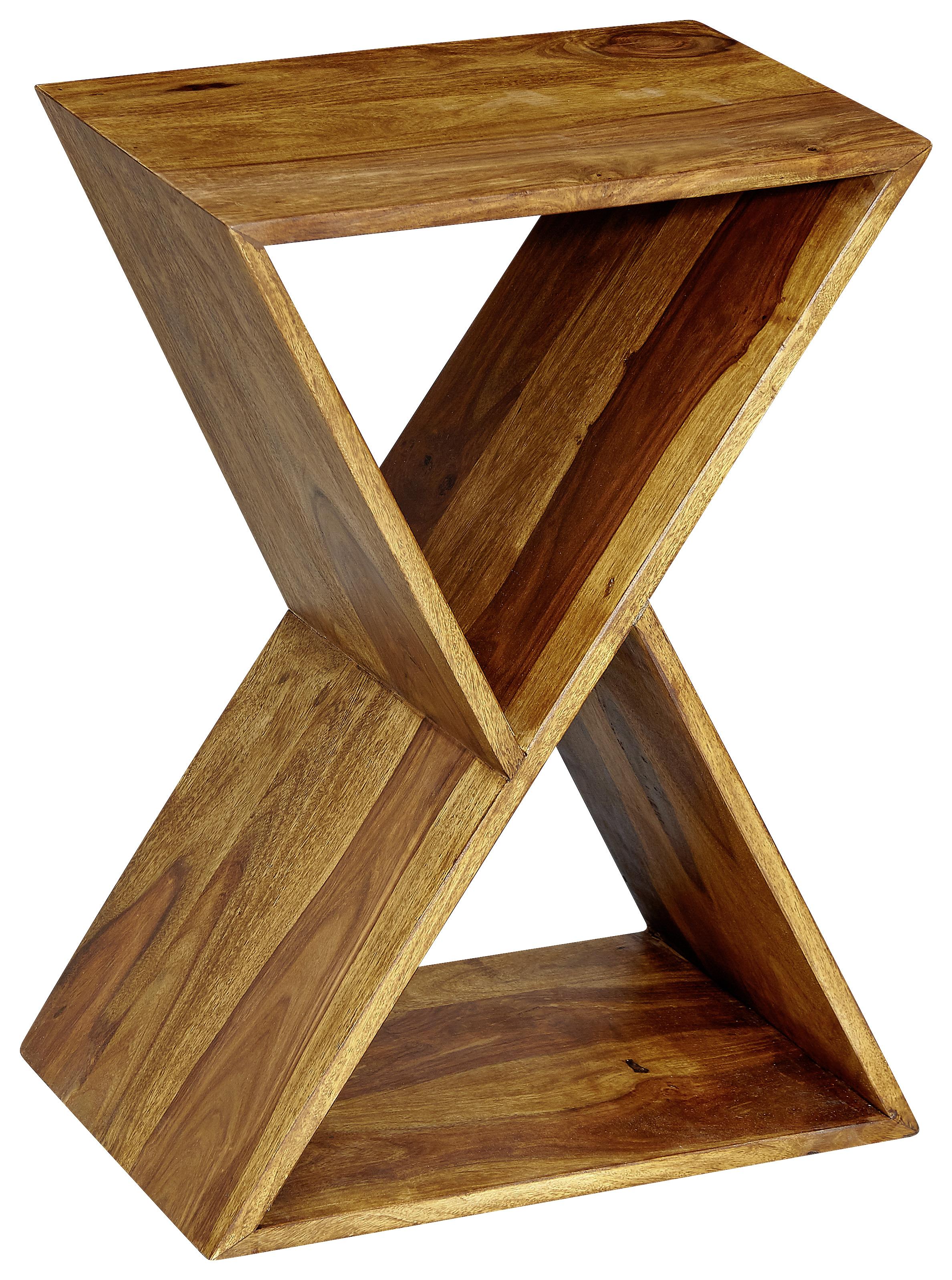 Odkládací Stolek Z Masivního Dřeva Sheesham - barvy sheesham, Konvenční, dřevo (43/30/60cm) - MID.YOU