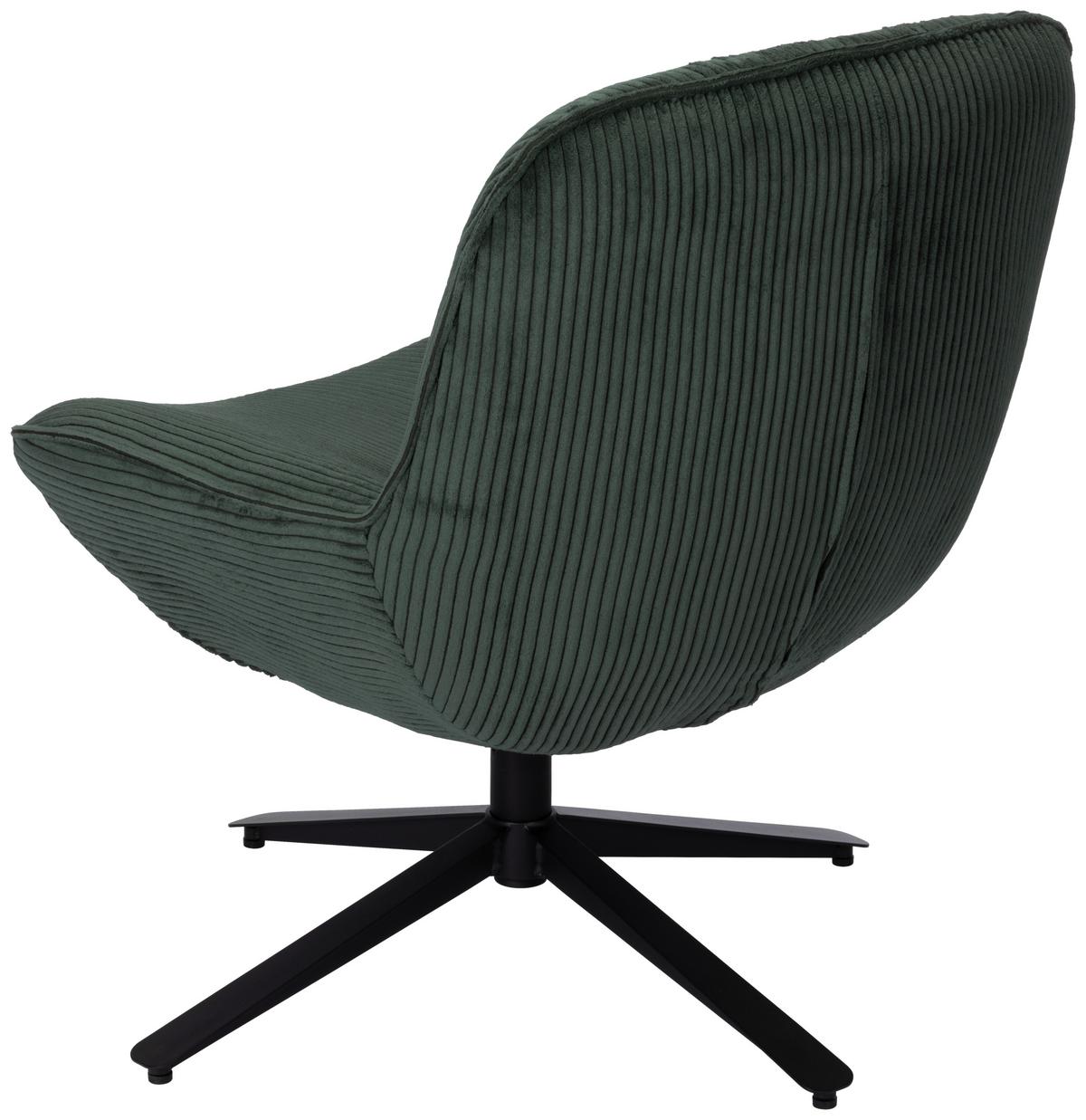 Relaxsessel Maro Grün B: 66 cm - Schwarz/Grün, Basics, Textil/Metall (66/76/75cm) - Livetastic