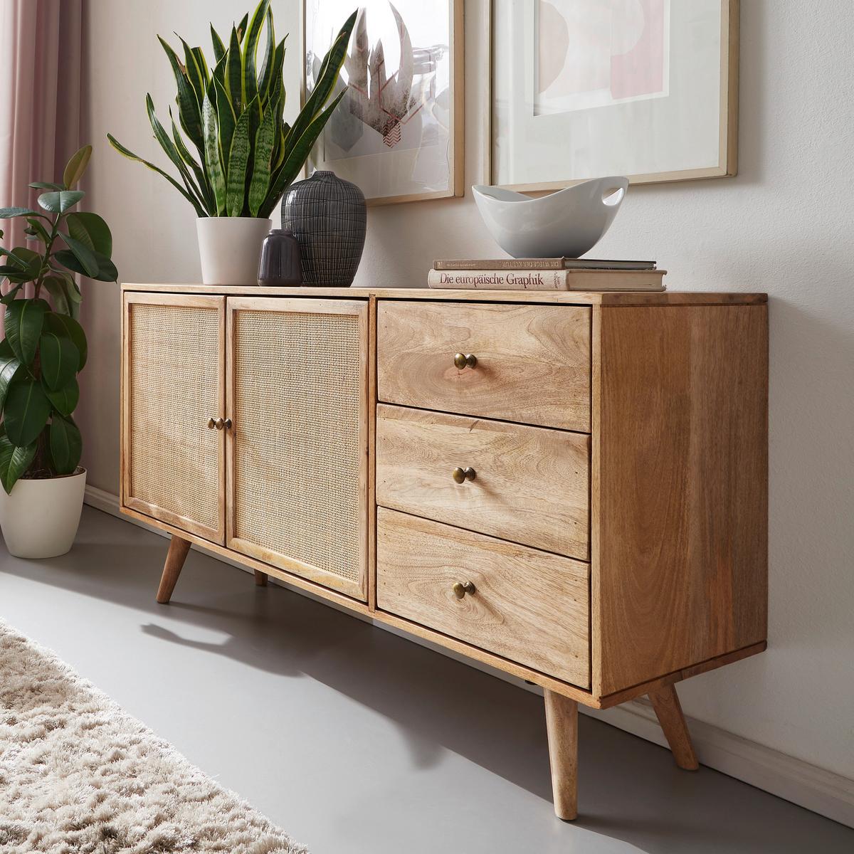 Sideboard Mangoholz Braun B: 140 Cm - Braun, Design, Holz (140/75/40cm) - MID.YOU