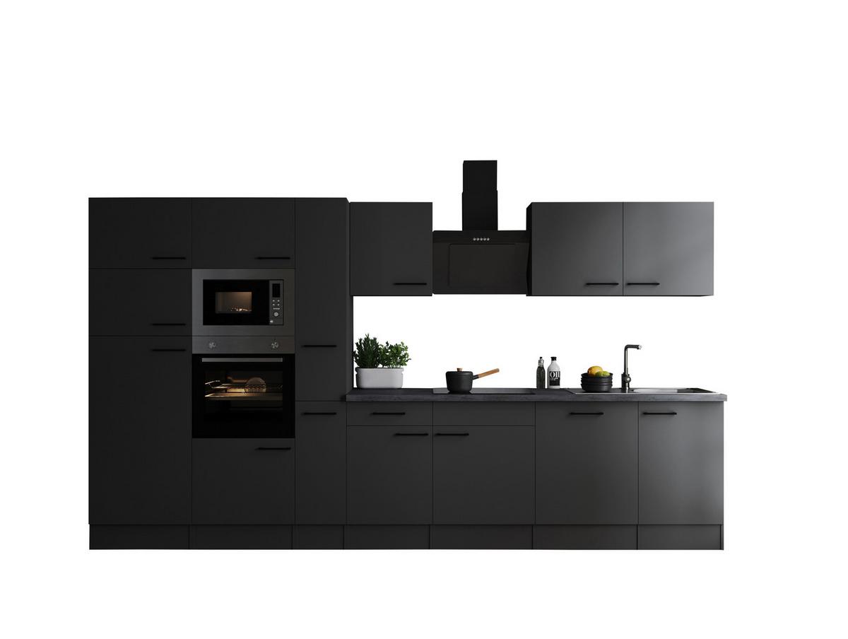 Küchenblock Oliver Dunkelgrau B: 370 Cm - Dunkelgrau/Grau, Design, Holzwerkstoff (370cm) - Respekta