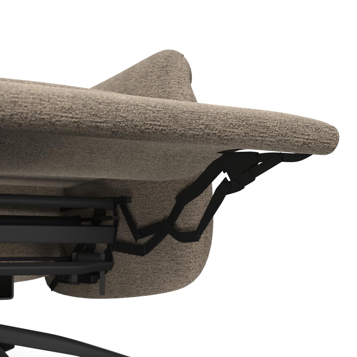 Relaxační křeslo ALICE, hnědé buklé, max. 140 kg - černá/hnědá, Moderní, kov/dřevo (76/110/94cm) - Bessagi Home