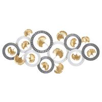 Wanddeko Arty A Gold, Grau, Weiß B: 126 cm - Goldfarben/Weiß, Basics, Metall (126/58/5cm)