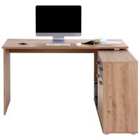 Eckschreibtisch mit Schublade BxH: 138x76,1 cm Eiche Dekor - Dunkelgrau/Eiche Artisan, MODERN, Holzwerkstoff (138/76,1/135,4cm)