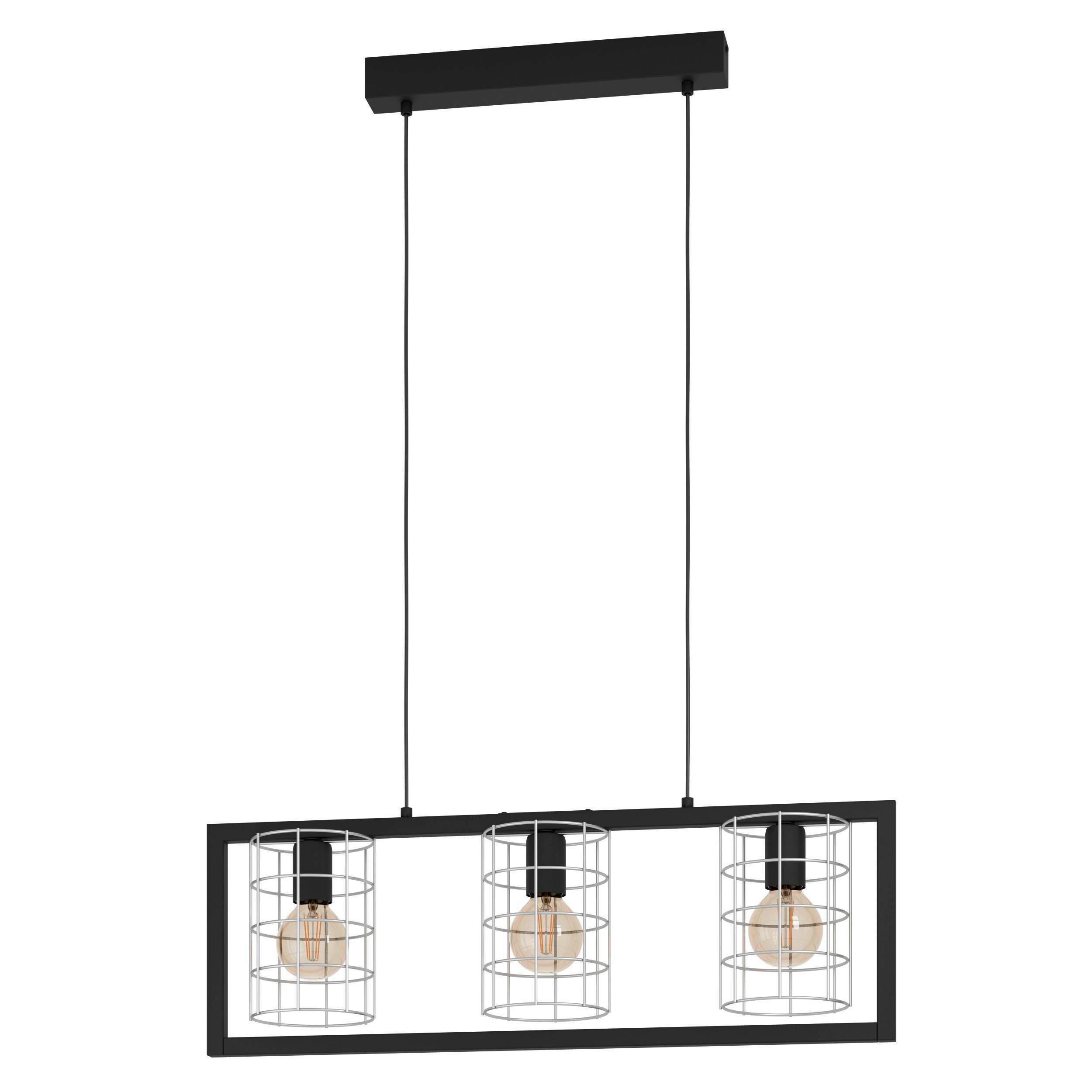 Hängeleuchte 43663 Jubily - Schwarz, KONVENTIONELL, Metall (77/14,5/110cm) - Eglo