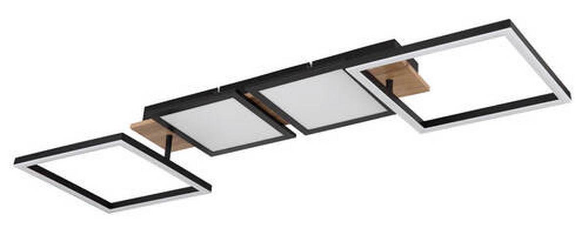 LED-Deckenleuchte 67282-36 - Dunkelbraun/Opal, Design, Holzwerkstoff/Kunststoff (100/27/11cm) - Globo