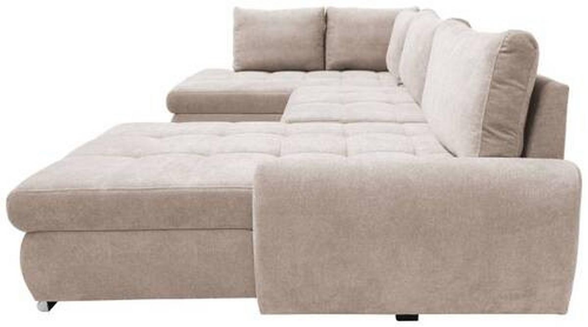 Ecksofa Canion - Chromfarben/Beige, Design, Textil (173/322/174cm) - Livetastic