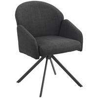 Armlehnstuhl Holly drehbar Webstoff anthrazit, B: 56,5 cm - Anthrazit, MODERN, Textil/Metall (56,5/61/84cm)