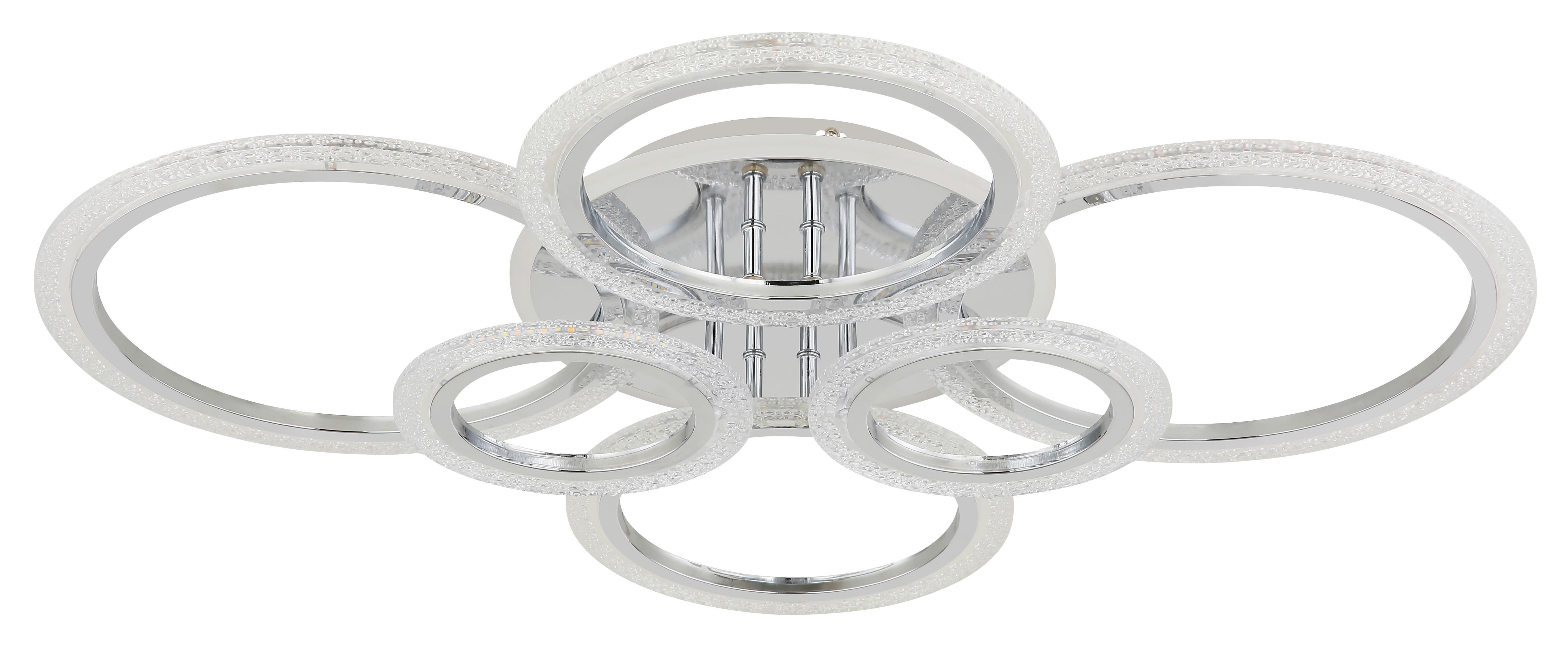 LED-Deckenleuchte Memory-Funktion - Klar/Chromfarben, Design, Kunststoff/Metall (78/60,5/11,5cm) - Globo