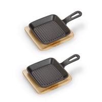 Servierpfanne Schwarz, L/b/h:22,2x13,6x2,2cm - Schwarz, Basics, Metall (22,2/13,6/2,2cm) - Echtwerk