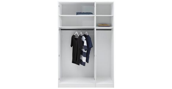 Drehtürenschrank Mit Soft-Close 137cm Unit Weiß - Weiß, MODERN, Holzwerkstoff (136,7/210/58,3cm) - Ondega