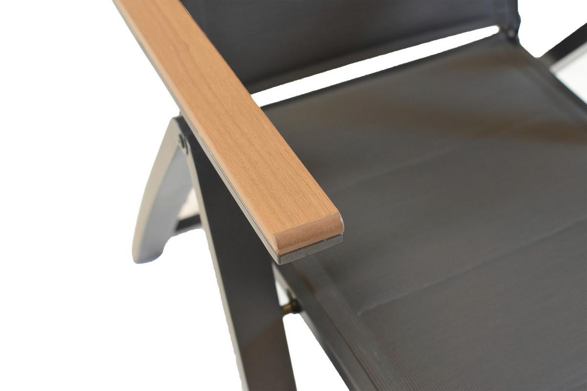 Gartentischgruppe Verona 7 -Teilig. Graphitfarben/Grau - Graphitfarben/Grau, KONVENTIONELL, Kunststoff/Textil - Gardenson